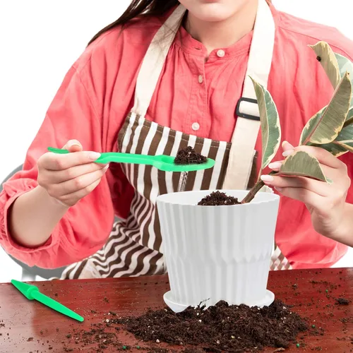 Miniatura 4 de sietpoek Macetas – Macetas cilíndricas de cerámica de 6.7 pulgadas con platillo conectado, macetas para plantas Succuelnt y pequeñas serpientes