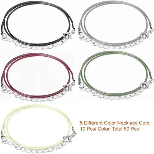 Miniatura 3 de Paxcoo 50 unidades de cordón para collar con cierre a granel para collares, pulseras, joyería, multicolor