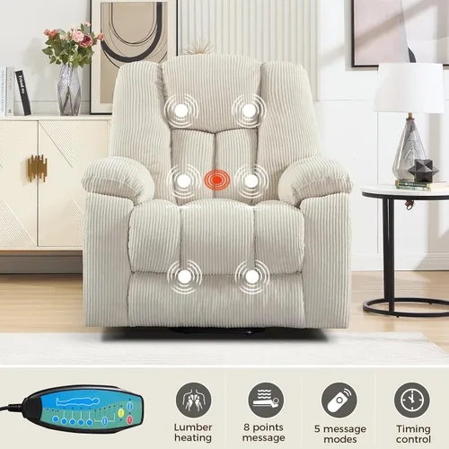 Miniatura 3 de HAOMARKETS Sillones reclinables de elevación eléctrica con masaje y calor para ancianos, silla reclinable eléctrica con portavasos y puerto USB