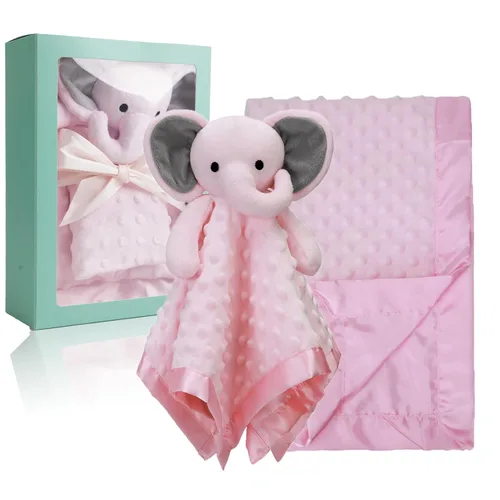 Miniatura 9 de Pro Goleem Manta de bebé con elefante gris manta de seguridad para recién nacidos Juego de manta y adorable elefante gris
