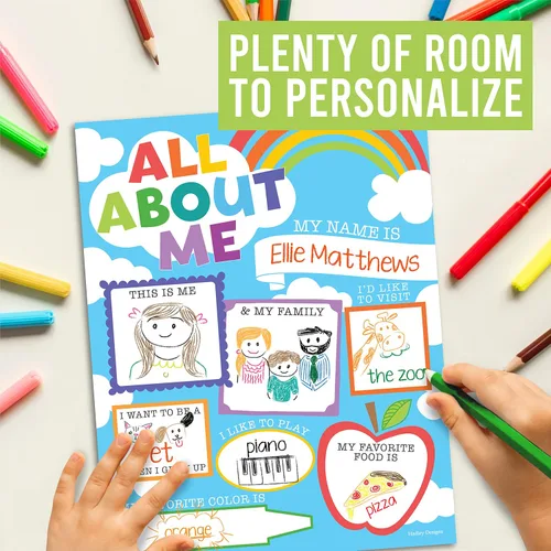 Miniatura 3 de Hadley Designs Póster All About Me para el aula, póster de 20 estrellas, artículos escolares de 100 días de escuela, póster de estrella