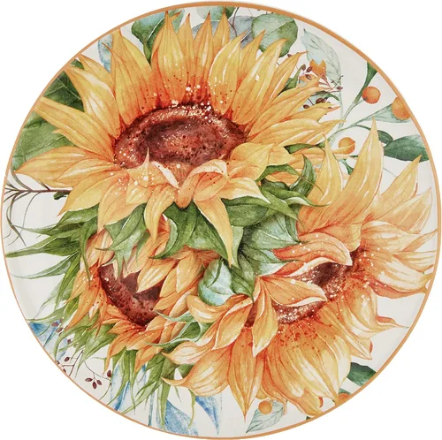 Miniatura 2 de Certified International Sunflower Fields - Juego de 4 platos de ensalada/postre de 9 pulgadas, multicolor, medianos, juego de 4