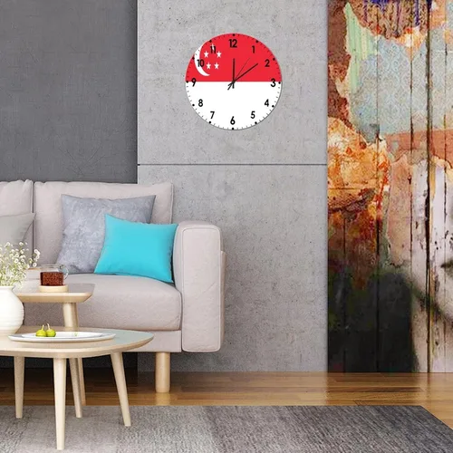 Miniatura 155 de Cheyan Reloj de pared con bandera de Canadá de 12 pulgadas, silencioso, sin tictac, de PVC, funciona con pilas, reloj redondo decorativo, regalo