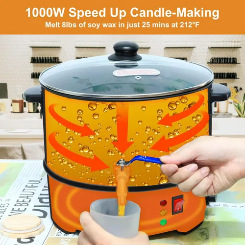Miniatura 5 de Leerie Derretidor de cera de 16 libras para hacer velas, olla eléctrica grande de cera L8, kit de fabricación de velas de cera de soja para el hogar