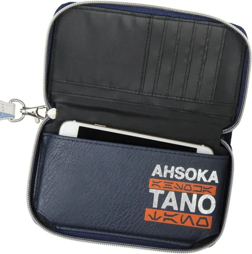 Miniatura 3 de Star Wars Ahsoka Tano - Cartera con cierre de cremallera completa con bolsillo técnico y correa para la muñeca