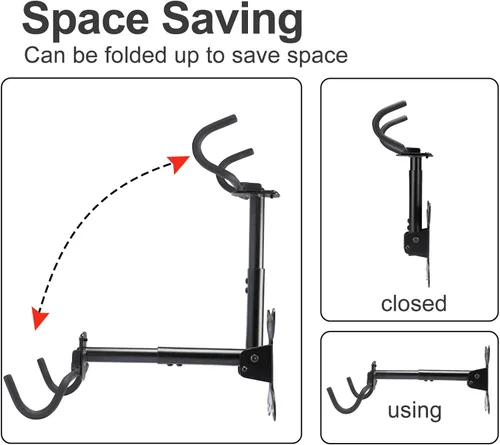 Miniatura 4 de UU-Major Soporte de pared para bicicleta, colgador de bicicleta resistente, gancho de bicicleta montado para pared de garaje, soporte horizontal