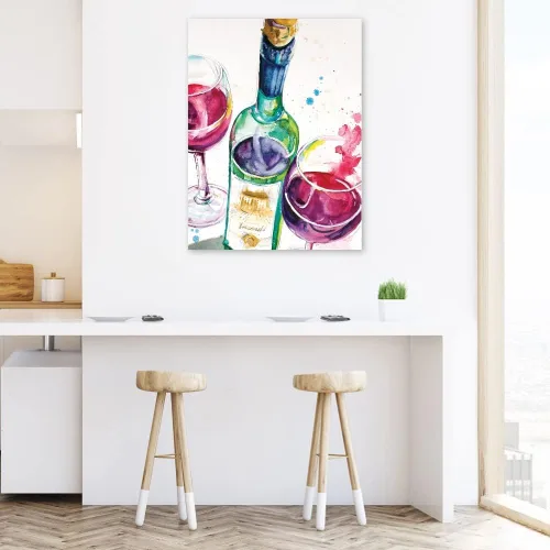 Miniatura 2 de Fine Art Canvas Lienzo decorativo de pared con vino tinto y blanco por la artista Patricia Pinto para sala de estar, dormitorio, baño, cocina