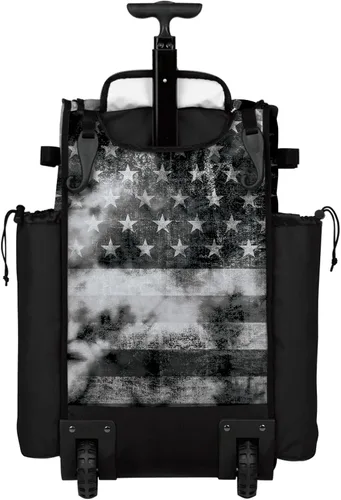 Miniatura 3 de Boombah Rolling Superpack Baseball/Softball Gear Bag - Telescopic Handle - Holds 4 Bats - Wheeled Version - USA Old Glory Black Ops