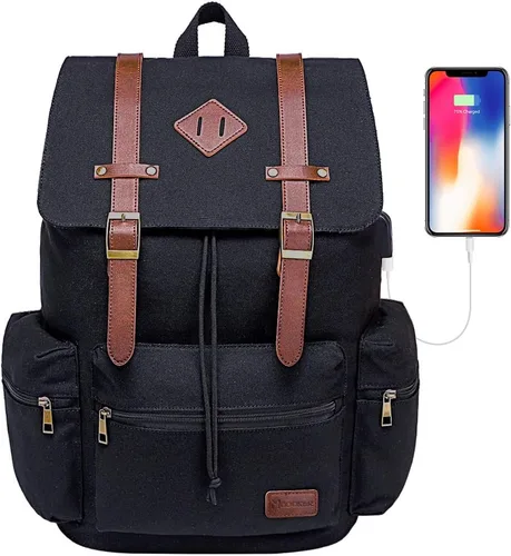 Miniatura 11 de Modoker - Mochila vintage para laptop, para mujeres y hombres, mochila para la escuela y la universidad