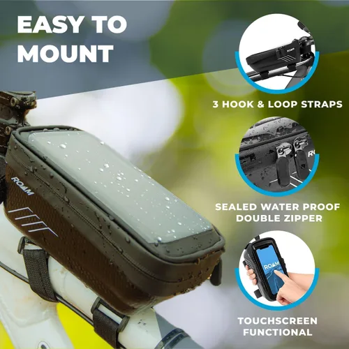 Miniatura 4 de Roam Soporte universal para teléfono para bicicleta + funda de almacenamiento impermeable con cremallera, se adapta a teléfonos inteligentes
