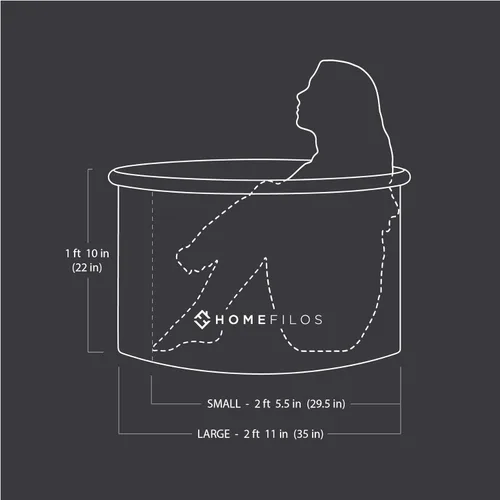 Miniatura 5 de Bañera portátil (grande) de Homefilos, baño de hielo y sumersión fría para atletas, bañera japonesa inflable de tamaño adulto para regadera