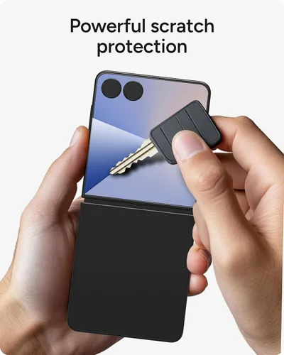 Miniatura 4 de ZAGG Glass+ - Protector de pantalla para Samsung Galaxy Z Flip7 (solo pantalla frontal), 3 veces más fuerte, resistente a los arañazos, resistente a