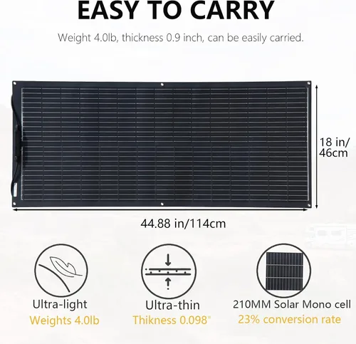 Miniatura 2 de XINPUGUANG Panel solar flexible de 100 W 12 V, kit de sistema solar monocristalino, controlador de carga de 10 A, cable de extensión, carga
