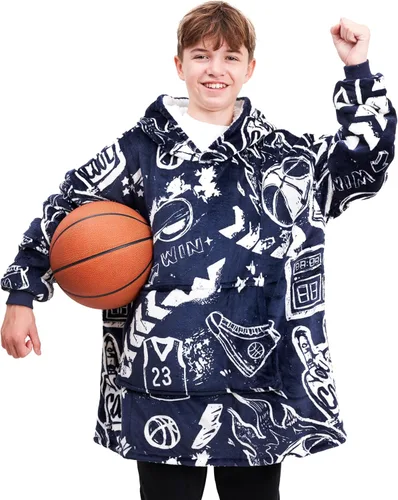 Miniatura 9 de Sudadera con manta deportiva para hombres y niños, manta portátil de gran tamaño para niños, adolescentes y adultos, sudadera con capucha