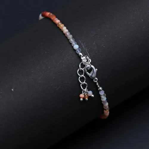 Miniatura 38 de Gempires - Pulseras de cuentas de piedras preciosas hechas a mano, ligeras, de cristal, para uso diario, hipoalergénicas, de 8 pulgadas, chapadas