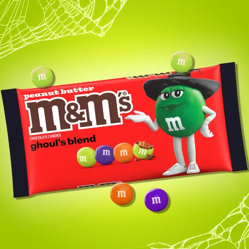 Miniatura 4 de M&M'S Caramelo de Halloween de chocolate con mantequilla de maní Ghoul's Mix de chocolate, 9.48 onzas