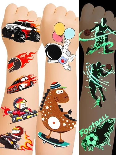 Miniatura 14 de Más de 150 tatuajes temporales con purpurina para niñas – Adhesivos impermeables envueltos individualmente – Sirena, unicornio, hada, mariposa y más