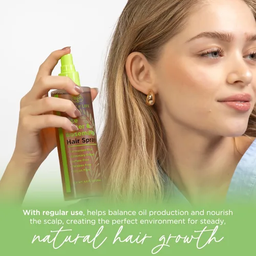 Miniatura 7 de Spray de agua de arroz para el crecimiento del cabello (8.8 onzas líquidas), arroz fermentado para engrosar el cabello, cafeína, extracto de romero