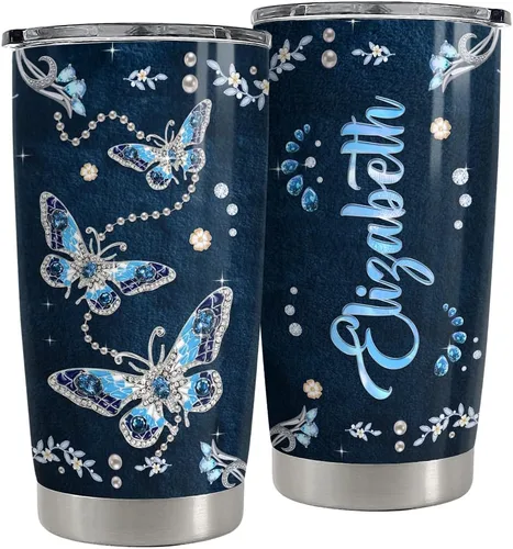 Miniatura 20 de SANDJEST Vaso personalizado de abeja con girasol de miel de 20oz 30oz con tapa, regalo para mujeres, niñas, hija, hermana, amantes de los animales