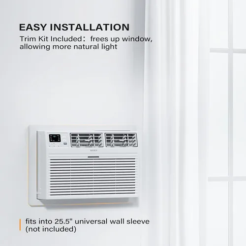 Miniatura 4 de ROVSUN Smart 12000 BTU a través de la pared aire acondicionado con calor, unidad de CA de pared y calentador combinado con control remoto