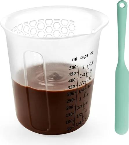 Miniatura 18 de Palksky Juego de tazas de silicona para derretir chocolate con 4 tazas medidoras de silicona (8.5 fl oz y 11.8 fl oz) y 4 espátulas resistentes al