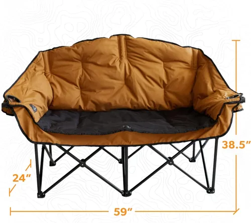 Miniatura 3 de Kuma Outdoor Gear Bear Buddy/Silla doble con bolsa de transporte, silla de campamento doble portátil de lujo para exteriores, para Glamping