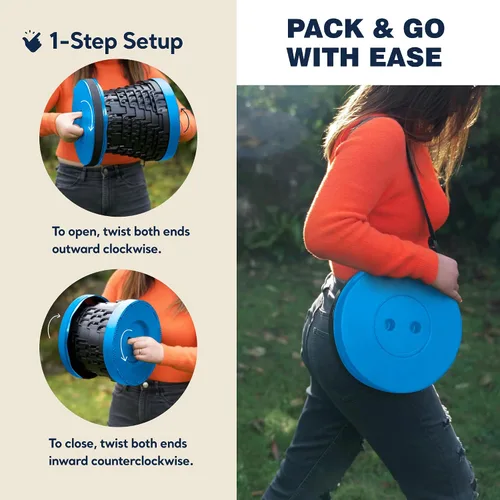 Miniatura 5 de Taburete plegable máximo de 620 libras y bolsa de transporte acolchada 3 en 1, taburete telescópico portátil para adultos, asiento plegable