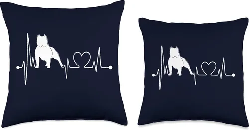 Miniatura 3 de American Bully Funny Dogs My Cardio Gift & Tees American Bully Heartbeat EKG Funny Dogs My Cardio - Almohada de 16 x 16 pulgadas, multicolor