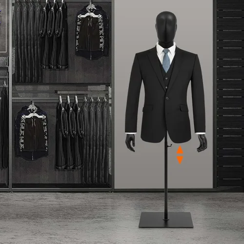 Miniatura 2 de Forma de vestido de torso de maniquí masculino, maniquí de costura con brazos desmontables, exhibición de maniquí con soporte de metal, altura