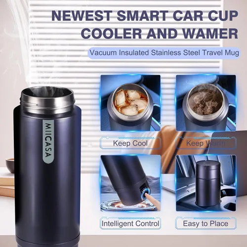Miniatura 3 de Hervidor eléctrico portátil con aislamiento al vacío, vaso de acero inoxidable Miicasa, hervidor eléctrico pequeño, caldera de agua de viaje con 6