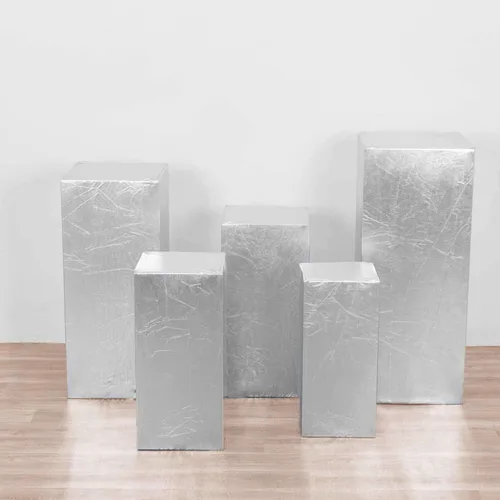 Miniatura 44 de Efavormart - Juego de 5 fundas de soporte para caja de exhibición cilíndrica de elastano, color negro, fundas elásticas para pilar de pedestal, 160