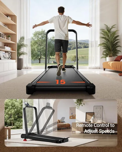 Miniatura 4 de Cinta de correr plegable 3 en 1 con capacidad de 300 libras, 15% para el hogar y la oficina, caminadora de 2.5 HP para debajo del escritorio