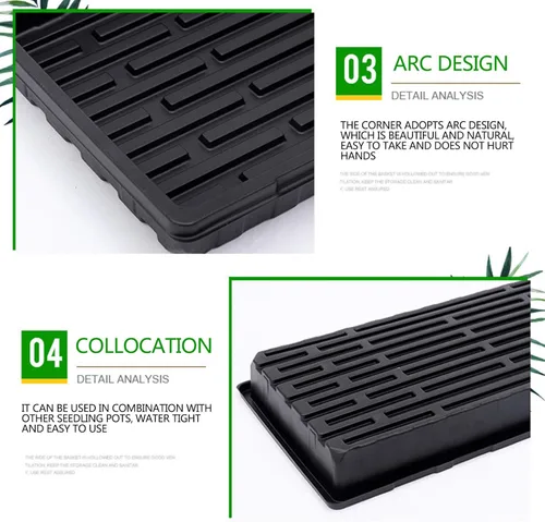 Miniatura 4 de Seed Starter Tray,2 Pack 21" x 11" x 2",Heavy Duty Plastic No Drain Holes Plant Trays,Microgreens Growing Trays,Seedling Starter Trays for