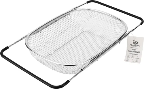 Miniatura 12 de ZDRongZhen Accesorios de Cocina Colador Escurridor Cesta Sobre el Fregadero, Colador de Acero Inoxidable con Agarre de Goma Expandible Escurridor