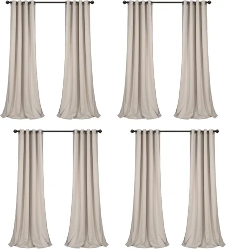 Miniatura 11 de Lush Decor Paneles de cortina opacas con aislamiento y ojales, par, 52 pulgadas de ancho x 84 pulgadas de largo, neutro, diseño clásico moderno