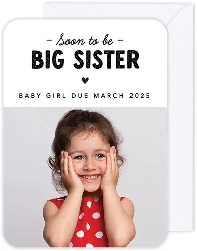 Miniatura 18 de Andaz Press Tarjetas de anuncios de embarazo personalizadas con sobres, Baby Is On The Way Ideas personalizadas para revelar ideas de anuncio de El