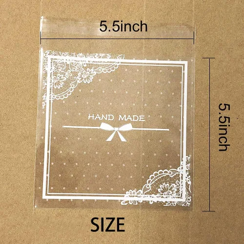Miniatura 3 de 200 bolsas de celofán transparentes con lazo de encaje, bolsa de celofán, bolsa de regalo de fiesta para panadería, dulces, galletas A Hecho a mano