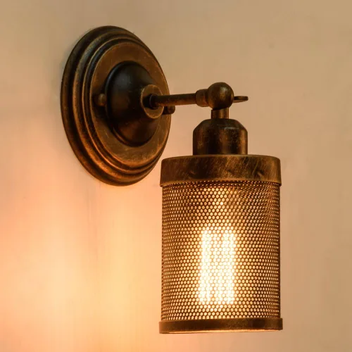 Miniatura 5 de Lámpara de pared industrial vintage, 2 unidades, accesorios rústicos estilo Edison, lámpara de pared LED retro de metal de una sola cabeza