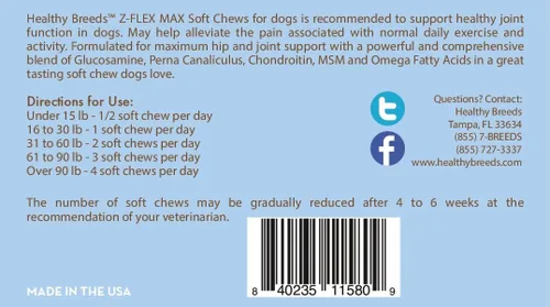 Miniatura 96 de Healthy Breeds Great Pyrenees Z-Flex Max - Masticables suaves para cadera y articulaciones, 50