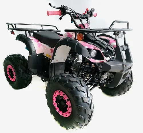 Miniatura 3 de HHH ATV de 125 cc con gas inverso para jóvenes, niños grandes, ATV Quad 4 ruedas con luces LED y neumáticos grandes y llantas a juego