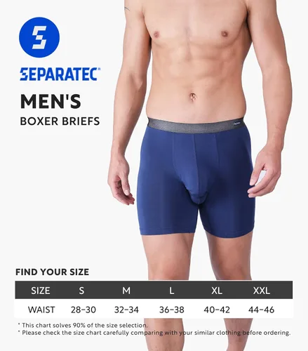 Miniatura 6 de Separatec - Calzoncillos tipo bóxer para hombre, 7 unidades, algodón, elásticos, separados