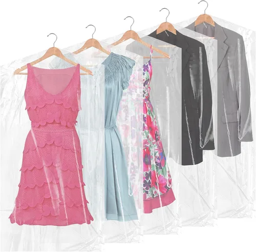 Patelai 40 bolsas de ropa extra largas de 72/40 pulgadas para vestidos, bolsas de limpieza en seco para colgar ropa, tintorería, ropa de plástico
