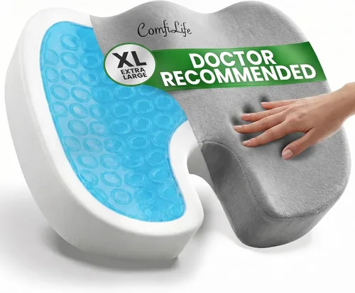 Miniatura 13 de ComfiLife - Cojín prémium de gel y espuma viscoelástica para silla de oficina, escritorio y asiento de automóvil, recomendado por doctores para Beige