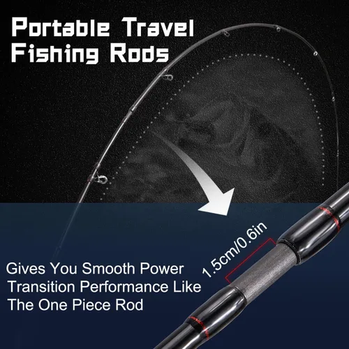 Miniatura 2 de Sougayilang Baitcasting Rod and Reel Combo, 2-Piece Medium Rod with 8.0:1 High-Speed Baitcaster Reel, Magnetic Brake System, Travel-Friendly Bass
