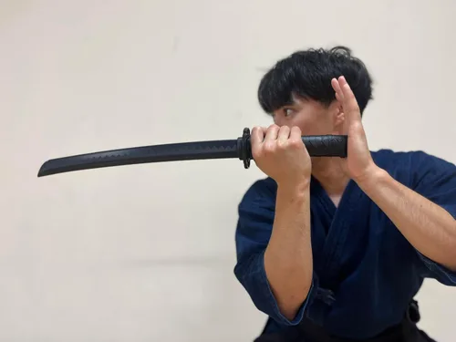 Miniatura 6 de E-BOGU Espada negra Katana de práctica de polipropileno (Hamon S-23.5")