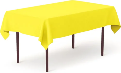 Pomp Mantel Premium de Poliéster de 60" x 84" en Color Amarillo Plátano | Tela Fácil de Cuidar, Resistente a Arrugas y Manchas | Para Mesa Banana
