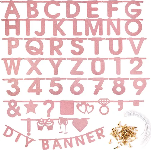 Miniatura 14 de SUNBEAUTY kit de decoración con cartel de símbolos y letras personablizables temáticos para fiestas para bodas, cumpleaños bienvenidas, decoraciones