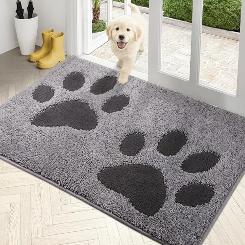 Miniatura 11 de PURRUGS Tapete para puerta que atrapa la suciedad, 32 x 70 pulgadas, antideslizante, lavable a máquina, tapete de microfibra para entrada, tapete
