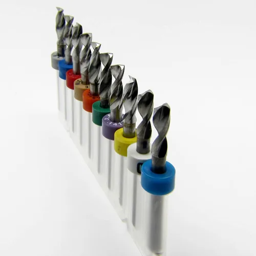 Miniatura 3 de Juego de brocas de carburo sólido de diez tamaños de 0.132 in - 0.146 in, .1319 pulgadas - 0.1457 pulgadas, vástagos de 1/8 pulgadas