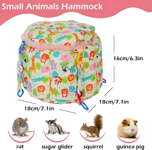 Miniatura 2 de Cama colgante para ratas, accesorios de jaula de planeador de azúcar, hamaca de conejillo de indias, cama nido cálida para dormir, hamaca de jaula